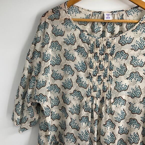 Anna Sui x Uniqlo Women's Ruffle Floral Oversized Blouse Medium Boho Peasant - Picture 10 of 11